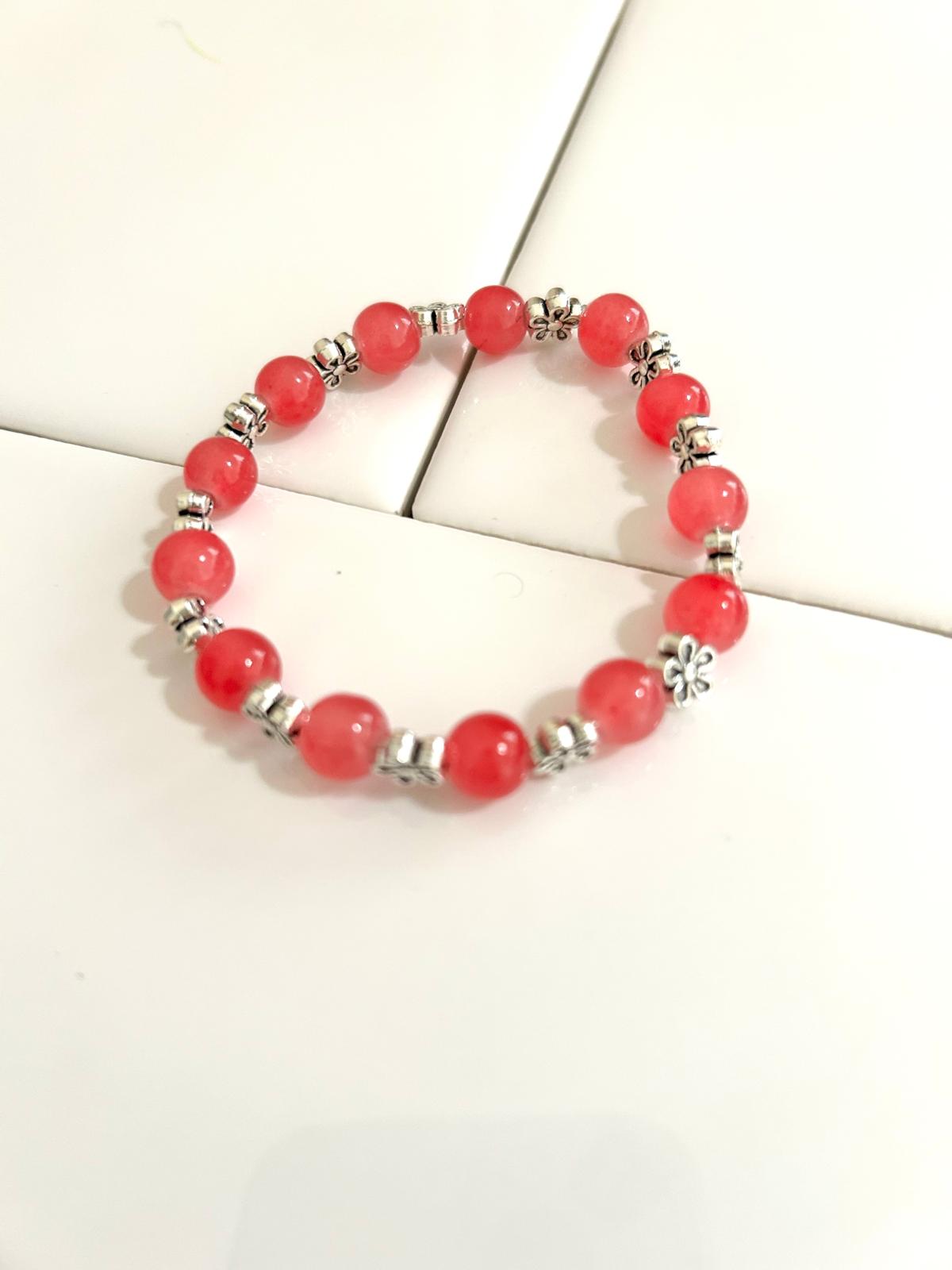 Bracelet with Silver Flower Intervals